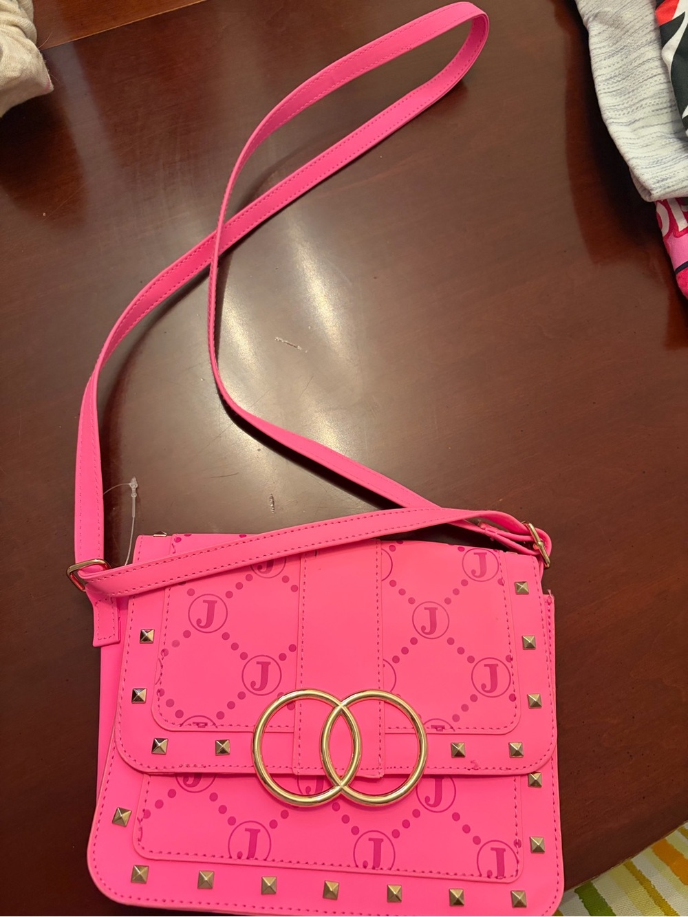 Girls Justice Hot Pink Studded Crossbody